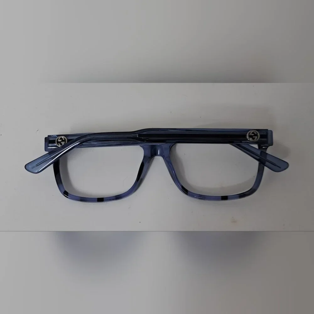 Gucci Eye Glasses Frames Blue Black Italy Square GG 3765 YV5 53mm 53-15-140